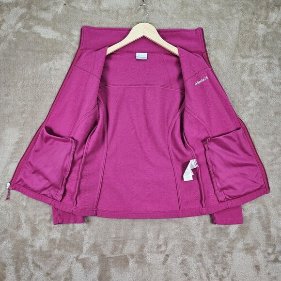 Columbia Jacket Women's Size S Full Zip Fleece Pink Zipped Pockets Spring Coat - Picture 6 of 10